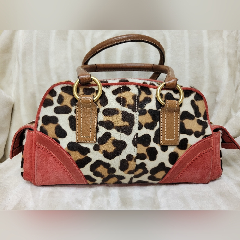 COACH LIMITED EDITION OCELOT PONY HAIR SATCHEL 8A34 - Picture 3 of 16